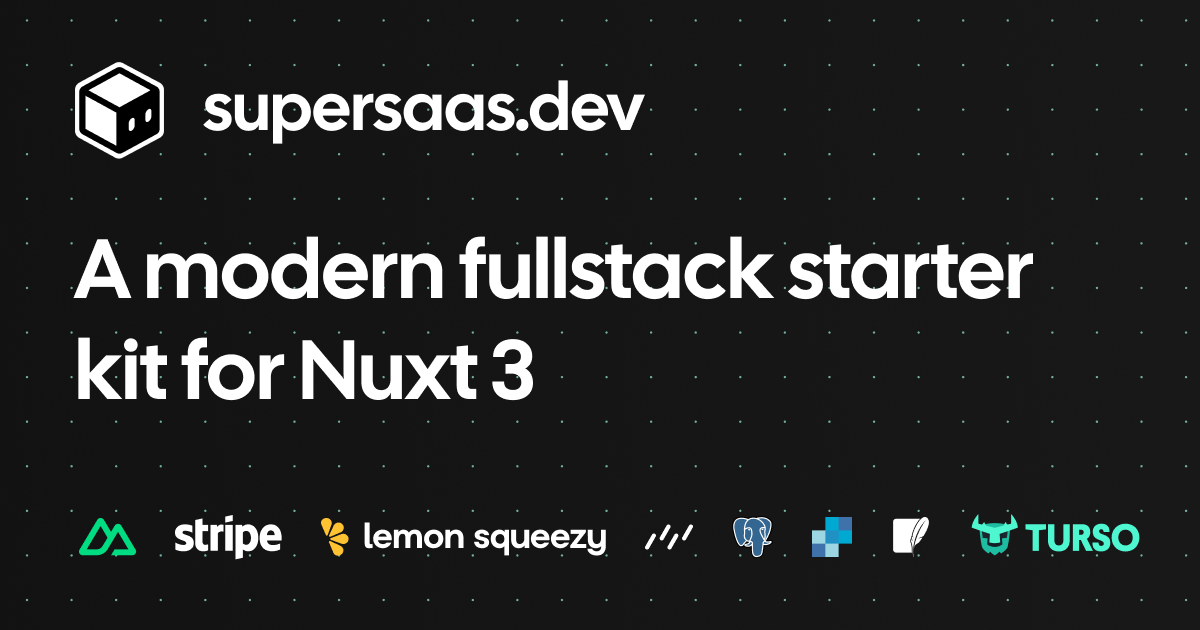 Supersaas Essentials: Powerful saas starter kit for Nuxt v3 1.0插图