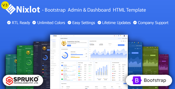 Nixlot v3.0 – Bootstrap 管理和仪表板 HTML 模板插图