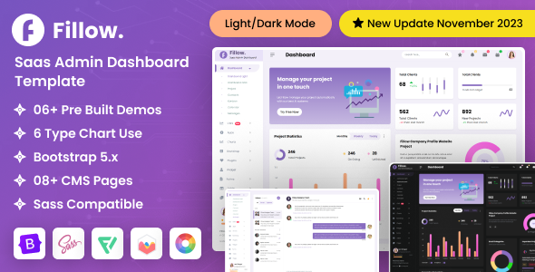 Fillow Saas Admin Dashboard Template v2.0插图