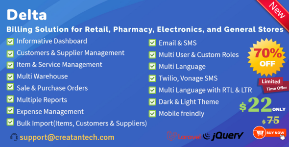 Delta v2.3 – Invoicing, POS, Billing & Inventory Management System with GST & CRM插图