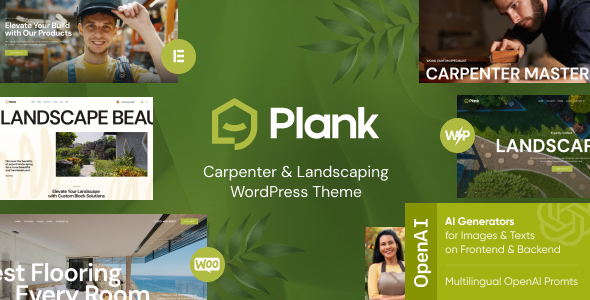 Plank v1.0 – 木匠与园林景观 WordPress 主题插图
