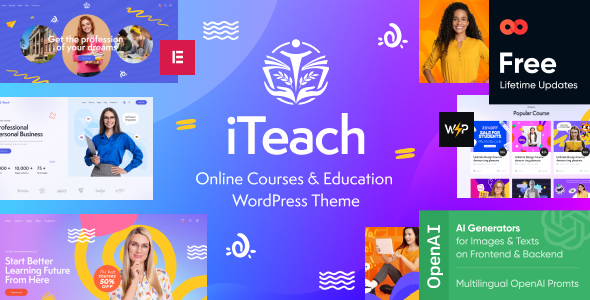 iTeach v1.0 – 在线课程和教育 WordPress 主题插图