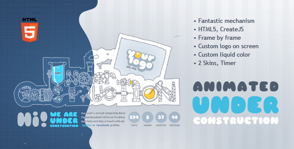 Under Construction Machine Animated HTML5 Template v24 January 2022插图