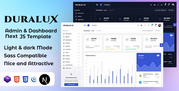 Duralux v24 October 2024 - 管理员和仪表板 Next JS 模板