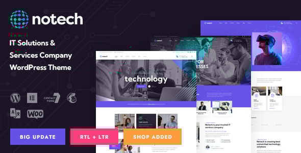 Notech v1.1 – IT 解决方案和服务 WordPress 主题插图