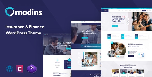 Modins v1.2.1 – Insurance & Finance WordPress Theme插图