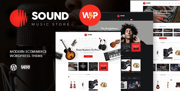 Sound v1.6.9 – 乐器在线商店 WordPress 主题插图