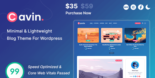 Cavin v1.5 – 最小轻量级 WordPress 博客主题插图