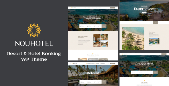 NouHotel v1.1.0 – 度假村和酒店预订 WordPress 主题插图