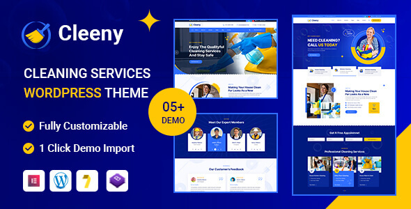 Cleeny v1.0.0 – 清洁服务和维修公司 WordPress 主题插图