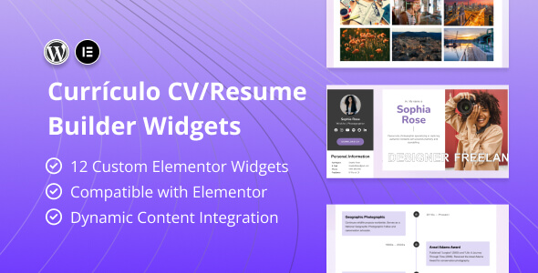 Curriculo v1.0 – 简历/履历生成器 Elementor 小部件插图
