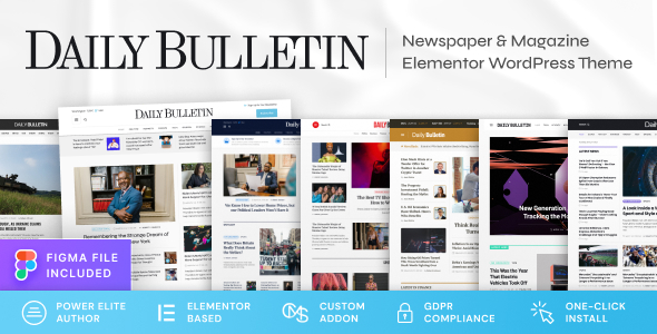 Daily Bulletin v1.1.1 – 杂志和报纸 WordPress 主题插图