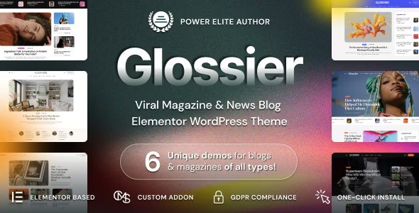 Glossier v1.1.1 – 报纸和杂志 WordPress 主题插图