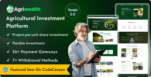 AgriWealth v2.1 – 農業 HYIP 投資和電子商務解決方案