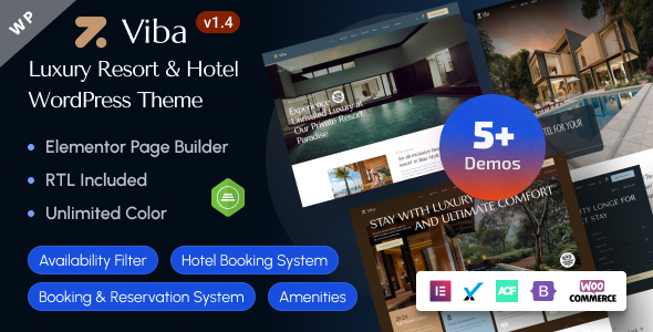 Viba v1.6 – 豪華度假村和酒店 Elementor WordPress 主題