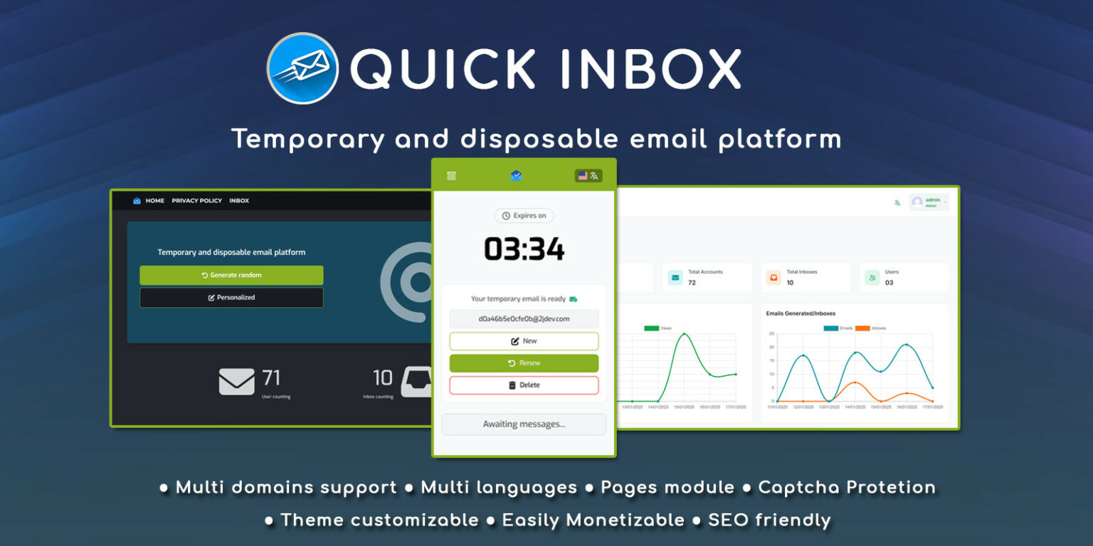 Quick Inbox v1.3.0 – Temporary Email Generator插图
