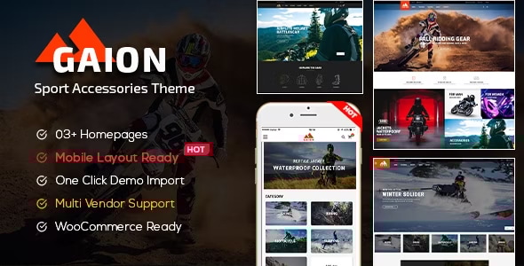 Gaion v1.1.29 – Sport Accessories Shop WordPress WooCommerce Theme (Mobile Layout Ready)