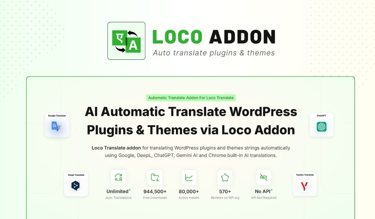 LocoAI v2.1.2 – Auto Translate for Loco Translate (Pro)插图