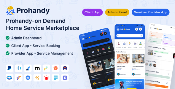 Prohandy v1.0.6 – 按需杂工和家庭服务提供商市场平台