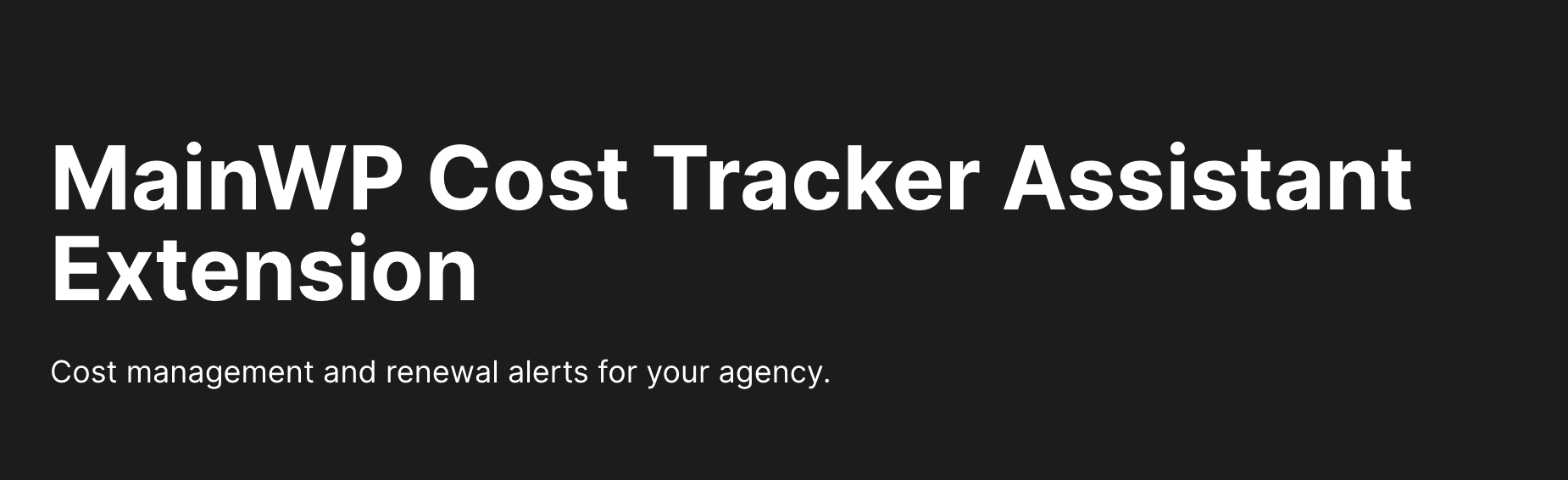 MainWP Cost Tracker Assistant Extension v5.0.9